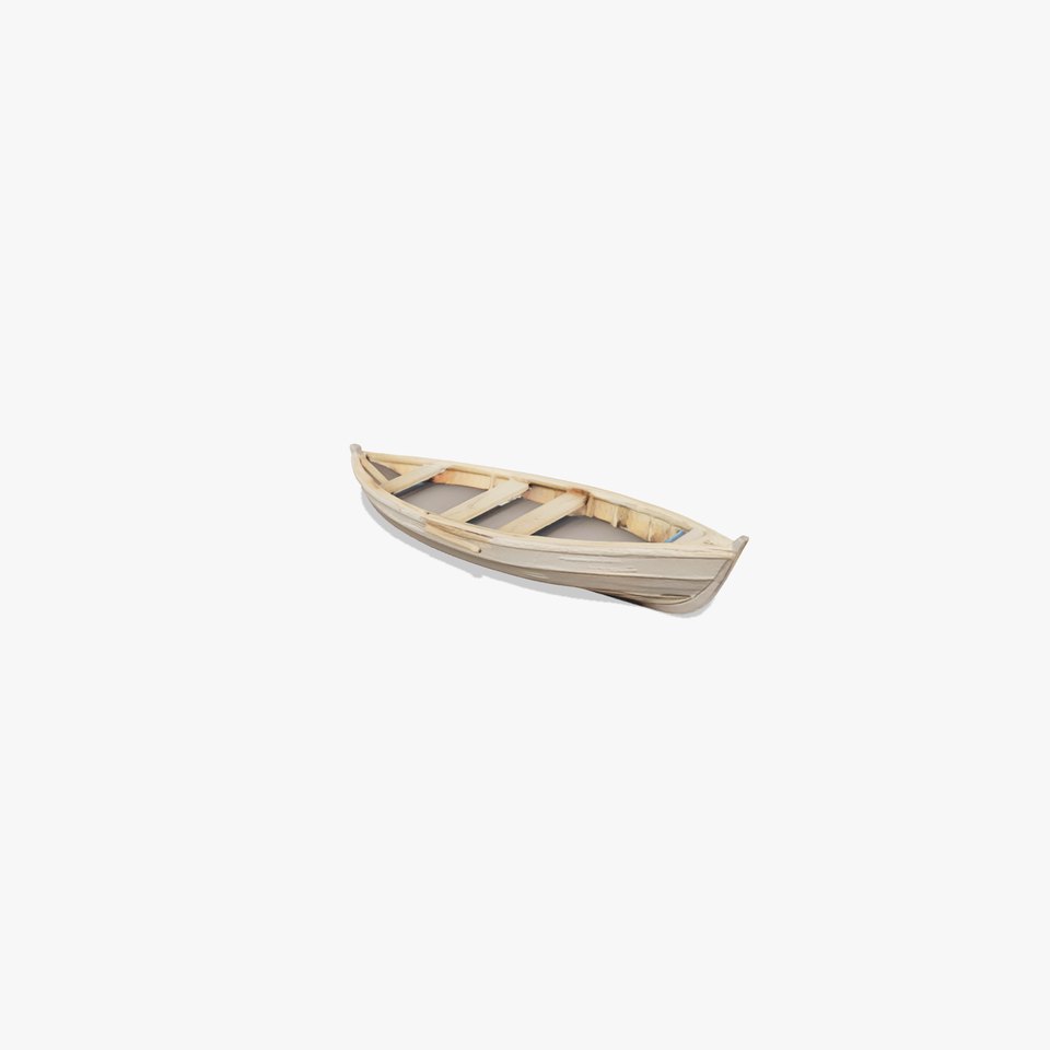 Weathered Wooden Rowboat with Oars model pack